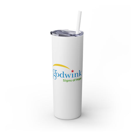 Skinny "Dictionary" Tumbler with Straw, 20oz