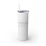 Skinny "Dictionary" Tumbler with Straw, 20oz